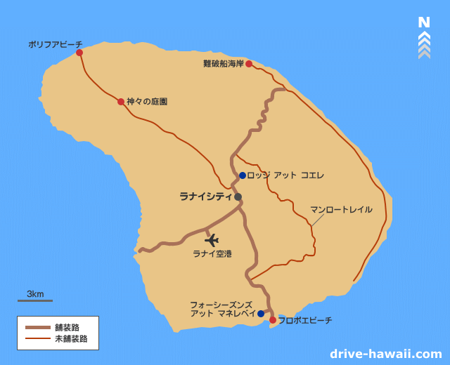 ラナイ島地図