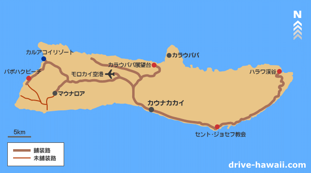 モロカイ島地図